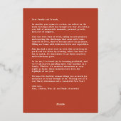 フェスティバルクリスマスリボンとポインセチア 箔シーズンカード (裏面)