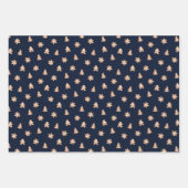 フェスティバルクリスマスリースの木とジンジャーブレッド ラッピングペーパーシート (正面2)