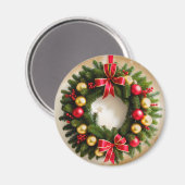 フェスティバルクリスマスリースオンスターリー金ゴールド マグネット (正面/裏面)