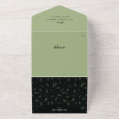 フェスティバルクリスマスリースグリーン4フォトホリデー オールインワン招待状 (外側)