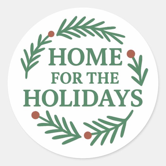 フェスティバルクリスマスリースデザインシール ラウンドシール (正面)