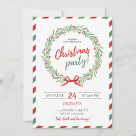 フェスティバルクリスマスリースパーティの招待状 招待状
