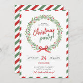 フェスティバルクリスマスリースパーティの招待状 招待状 (正面/裏面)