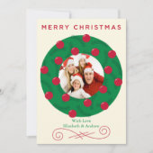 フェスティバルクリスマスリースホリデーフォトカード シーズンカード (正面)