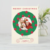 フェスティバルクリスマスリースホリデーフォトカード シーズンカード (スタンド正面)