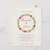 フェスティバルクリスマスリースレッドグリーン結婚フローラ ポストカード (正面/裏面)