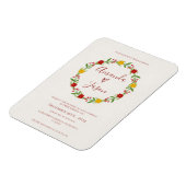 フェスティバルクリスマスリースレッドグリーン結婚フローラ マグネット (左側)