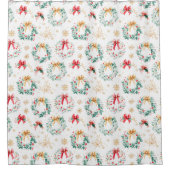 フェスティバルクリスマスリース シャワーカーテン (正面)