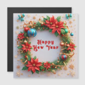 フェスティバルクリスマスリース マグネット招待状 (正面/裏面)