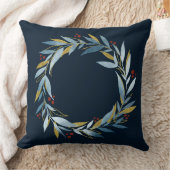 フェスティバルクリスマスリースfrom Blue金ゴールドブランチ クッション (ブランケット)