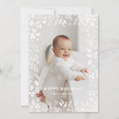 フェスティバルクリスマスリーフのフレームオーバーレイフォト シーズンカード (正面)