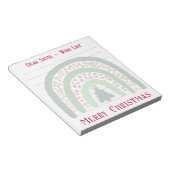 フェスティバルクリスマスレインボー、サンタのウィッシュリスト注 ノートパッド (アングル)