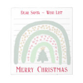 フェスティバルクリスマスレインボー、サンタのウィッシュリスト注 ノートパッド (正面)