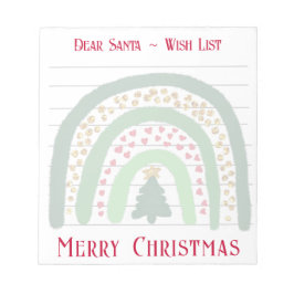 フェスティバルクリスマスレインボー、サンタのウィッシュリスト注 ノートパッド