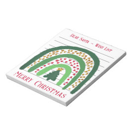 フェスティバルクリスマスレインボー、サンタのウィッシュリスト注 ノートパッド