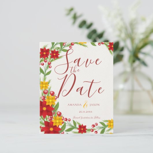 フェスティバルクリスマスレッドイエローリースフローラ結婚 (スタンド正面)