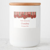 フェスティバルクリスマスレッドグリーンポインセチア フードラベル (正面)