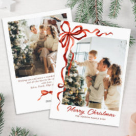フェスティバルクリスマスレッドボウリボン2写真 シーズンカード