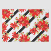 フェスティバルクリスマスレッドポインセチア水彩フローラ 薄葉紙 (正面)