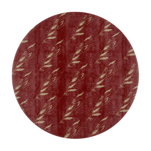 フェスティバルクリスマスレッド金ゴールドトレー切断板 カッティングボード (正面)