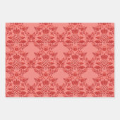 フェスティバルクリスマスレッド&グリーンパターン ラッピングペーパーシート (正面)