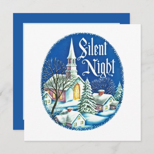 フェスティバルクリスマスレトロヴィンテージ教会パーティー  招待状 (正面/裏面)