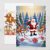 フェスティバルクリスマスワンダーランドとサンタ&トナカイ シーズンカード (正面/裏面)
