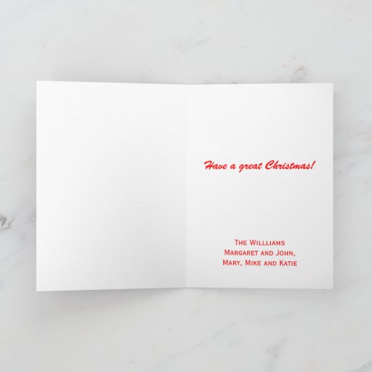 フェスティバルクリスマスワードことわざ引用文のパーソナライズ シーズンカード (内部)