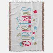 フェスティバルクリスマスワードアート スローブランケット (正面縦)
