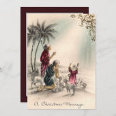 フェスティバルクリスマスヴィンテージ羊飼い シーズンカード (正面/裏面)