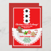 フェスティバルクリスマス休暇クッキー交換パーティー 招待状 (正面/裏面)