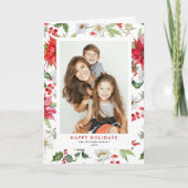 フェスティバルクリスマス冬の花のパターン写真 シーズンカード (正面)