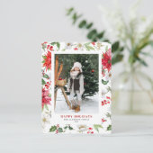 フェスティバルクリスマス冬の花のパターン写真 シーズンポストカード (スタンド正面)