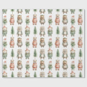 フェスティバルクリスマス動物 ラッピングペーパー (フラット)