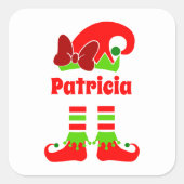 フェスティバルクリスマス小妖精や小人の名前の追加 スクエアシール (正面)