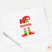 フェスティバルクリスマス小妖精や小人の名前の追加 スクエアシール (封筒)