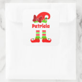 フェスティバルクリスマス小妖精や小人の名前の追加 スクエアシール (バッグ)