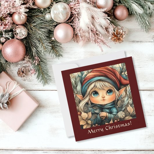 フェスティバルクリスマス小妖精や小人カスタマイズ シーズンカード