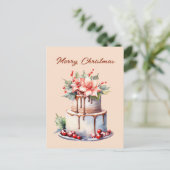 フェスティバルクリスマス小妖精や小人ケーキ追加文字 シーズンポストカード (スタンド正面)