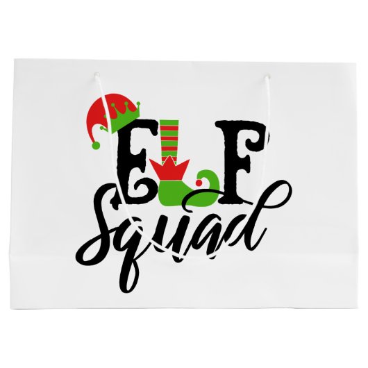 フェスティバルクリスマス小妖精や小人ホリデイ ラージペーパーバッグ (裏面)