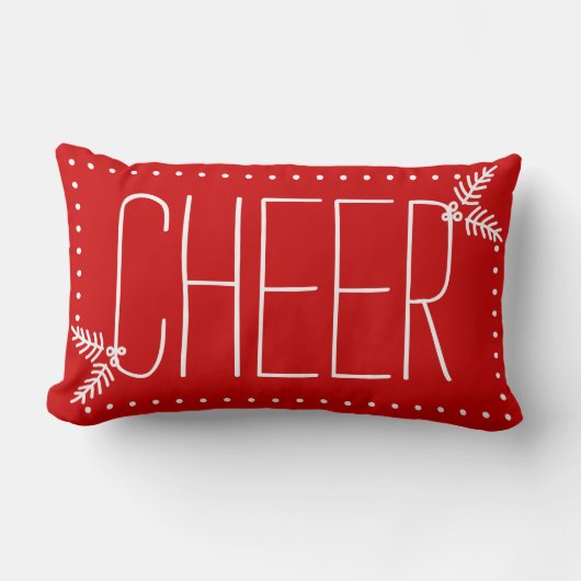 フェスティバルクリスマス応援レッドホワイトウィンターピロー ランバークッション (正面)