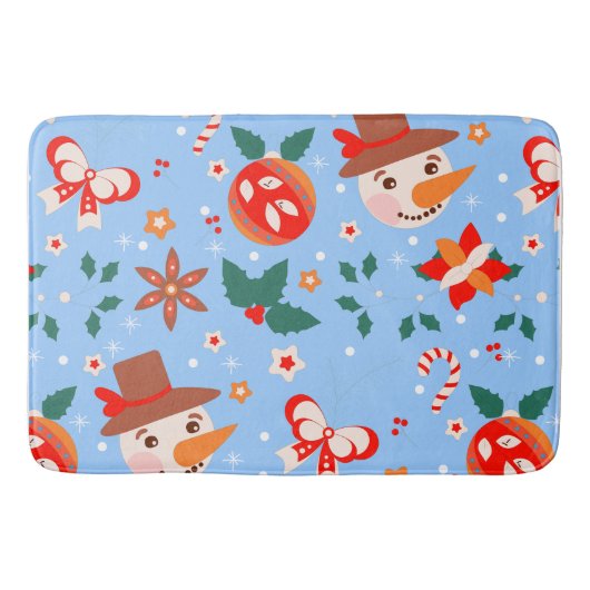 フェスティバルクリスマス抽象芸術パターン バスマット (正面)