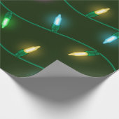 フェスティバルクリスマス数々の休暇色のライト ラッピングペーパー (角)