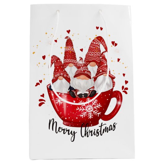 フェスティバルクリスマス格言ホリデイ ミディアムペーパーバッグ (正面)