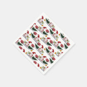 フェスティバルクリスマス格言、ポインセチアとベル スタンダードカクテルナプキン (角)