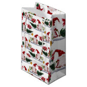 フェスティバルクリスマス格言、ポインセチアとベル スモールペーパーバッグ (正面アングル)