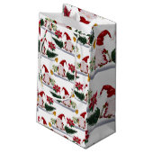 フェスティバルクリスマス格言、ポインセチアとベル スモールペーパーバッグ (裏面アングル)