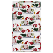 フェスティバルクリスマス格言、ポインセチアとベル スモールペーパーバッグ (正面)