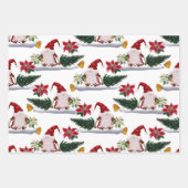 フェスティバルクリスマス格言、ポインセチアとベル ラッピングペーパーシート (正面2)