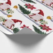 フェスティバルクリスマス格言、ポインセチアとベル ラッピングペーパー (角)